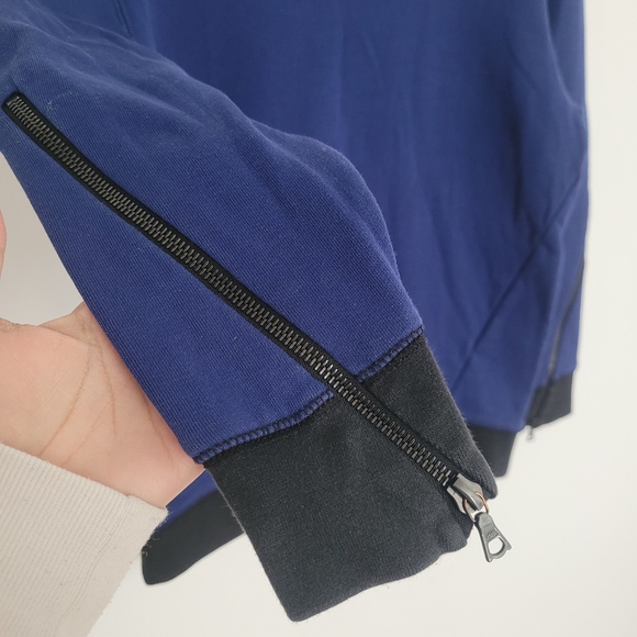 Sandro Blue Sweater Zipper Details Size 1 (Small) Cotton - Picture 3 of 8